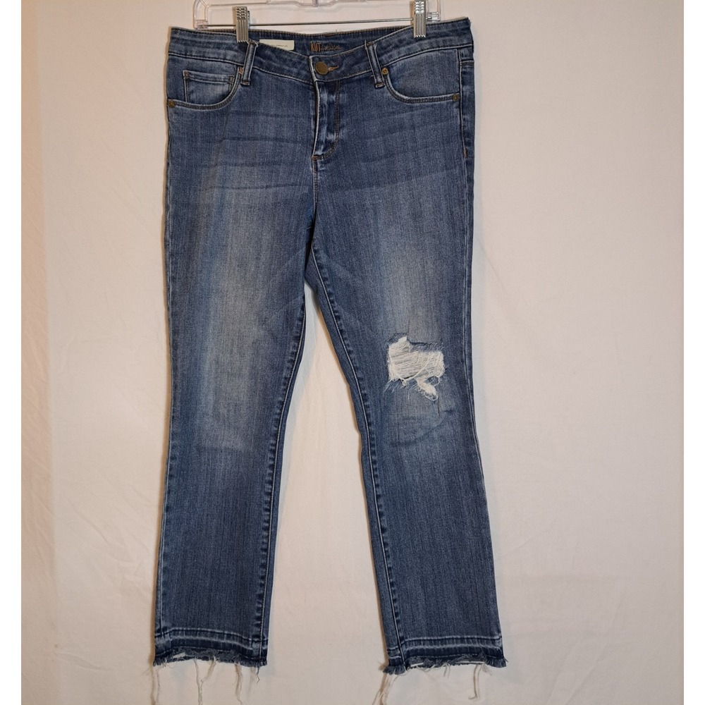 Kut from the Kloth Women's Reese Ankle Straight Leg Denim Blue Jeans Size 8